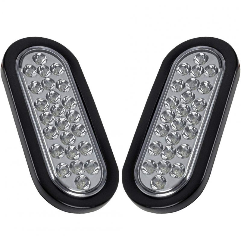 6 In Oval Led Trailer Tail Lights 24 Clear Lens Reverse Flush Mount For Truck Rv Boat And Horse Trailers Ip67 Waterproof 2 Pack