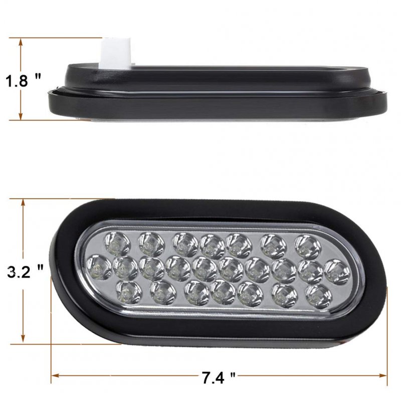 6 In Oval Led Trailer Tail Lights 24 Clear Lens Reverse Flush Mount For Truck Rv Boat And Horse Trailers Ip67 Waterproof 2 Pack