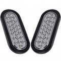 Newsuna Twins 6 Oval Led Trailer Tail Lights Clear Lens Reverse Back Up 24pcs Super Bright Ip65 Waterproof Stop Brake Turn For 