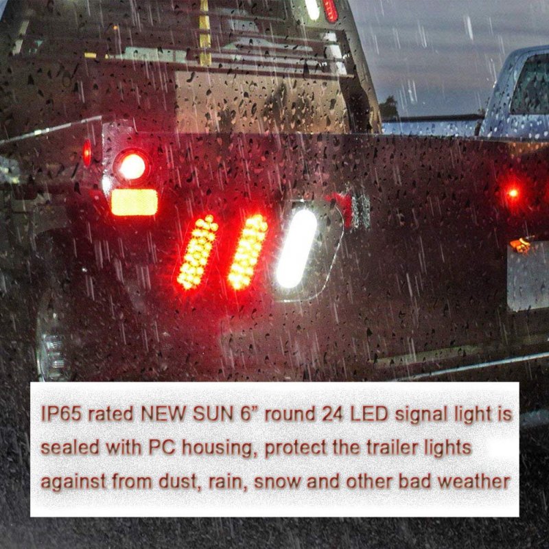 6 In Oval Led Trailer Tail Lights 24 Clear Lens Reverse Flush Mount For Truck Rv Boat And Horse Trailers Ip67 Waterproof 2 Pack