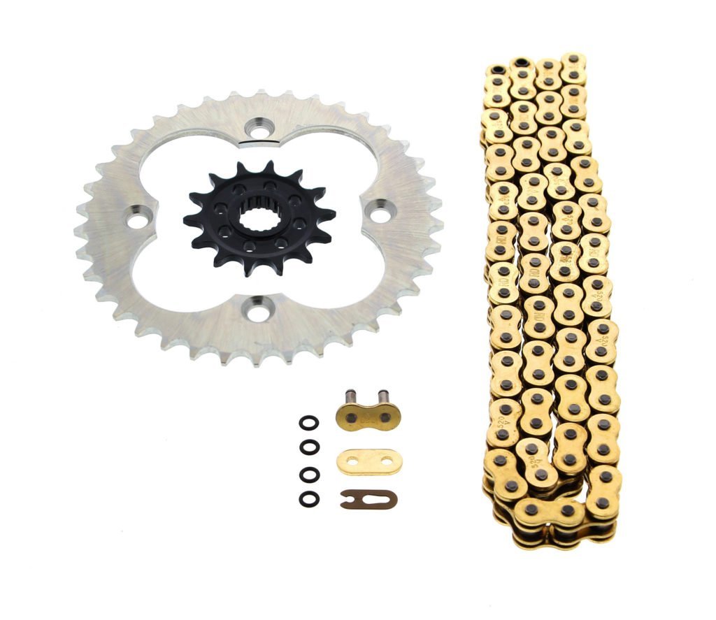 Honda Trx400r Chain And Sprocket Kit 520-94 Gold O Ring With Silver 14 Tooth Front 38 Rear Steel Sprockets For 2004 2005 Models