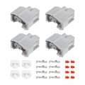 X Autohaux 4 Set 2 Pin No 9098011875 Fuel Injector Connector Adapter Plug Clip Kit Replacement For Toyota
