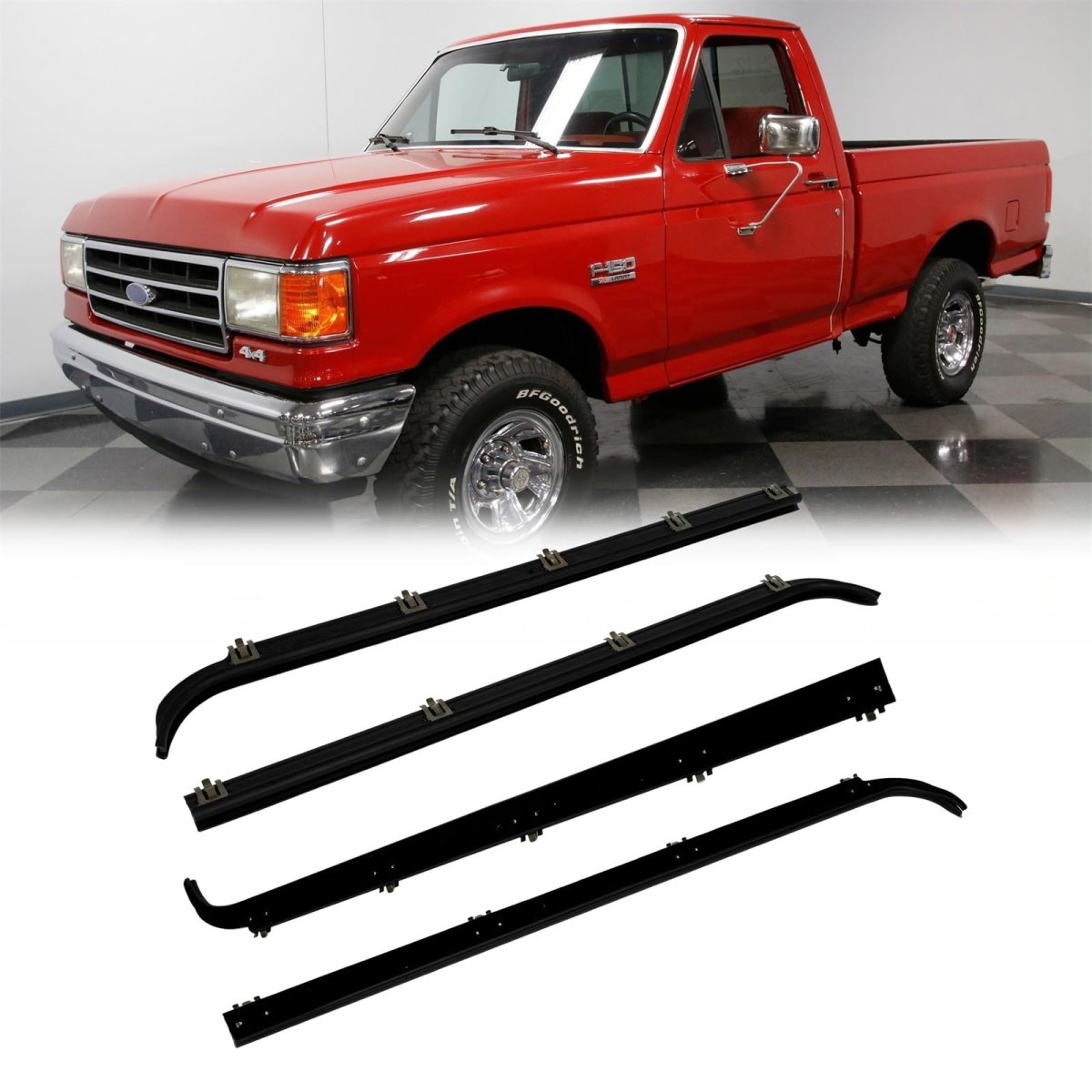 Premium Window Molding Trim Perfect Fit For 1987-1997d F150 F250 F350 For Bronco Replaces Part Numbers E7tz1521452a