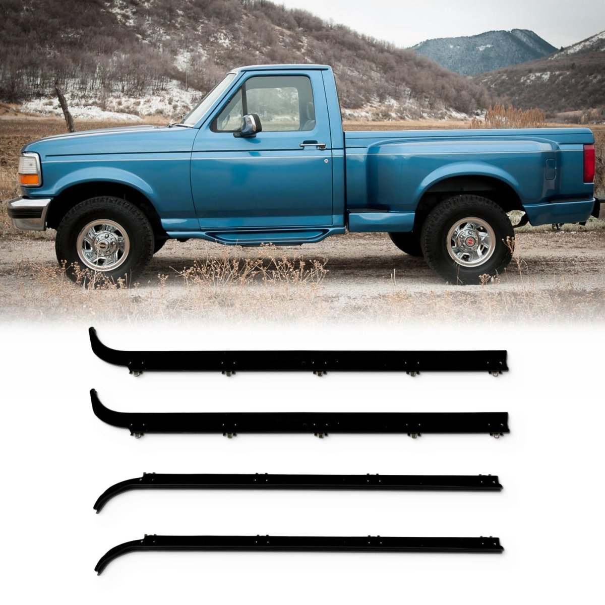 Premium Window Molding Trim Perfect Fit For 1987-1997d F150 F250 F350 For Bronco Replaces Part Numbers E7tz1521452a
