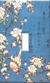 Art Plates Single Gang Toggle Decorative Metal Wall Plate Hokusai Weeping Cherry And Bullfinch 