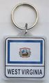 West Virginia Lucite Keyring With State Flag Design 1 5 In X Small Plastic Keychain White Modern Style 