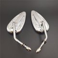 Smt-no Logo Chromed Aluminum Teardrop Mirror Compatible With 2008a 2011 Softail Custom Fxstc Bike B01bczh9fa