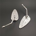Smt-no Logo Chromed Aluminum Teardrop Mirror Compatible With 2008a 2011 Softail Custom Fxstc Bike B01bczh9fa