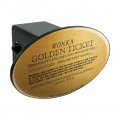 Willy Wonka And The Chocolate Factory Golden Ticket Oval Tow Trailer Hitch Cover Plug Insert