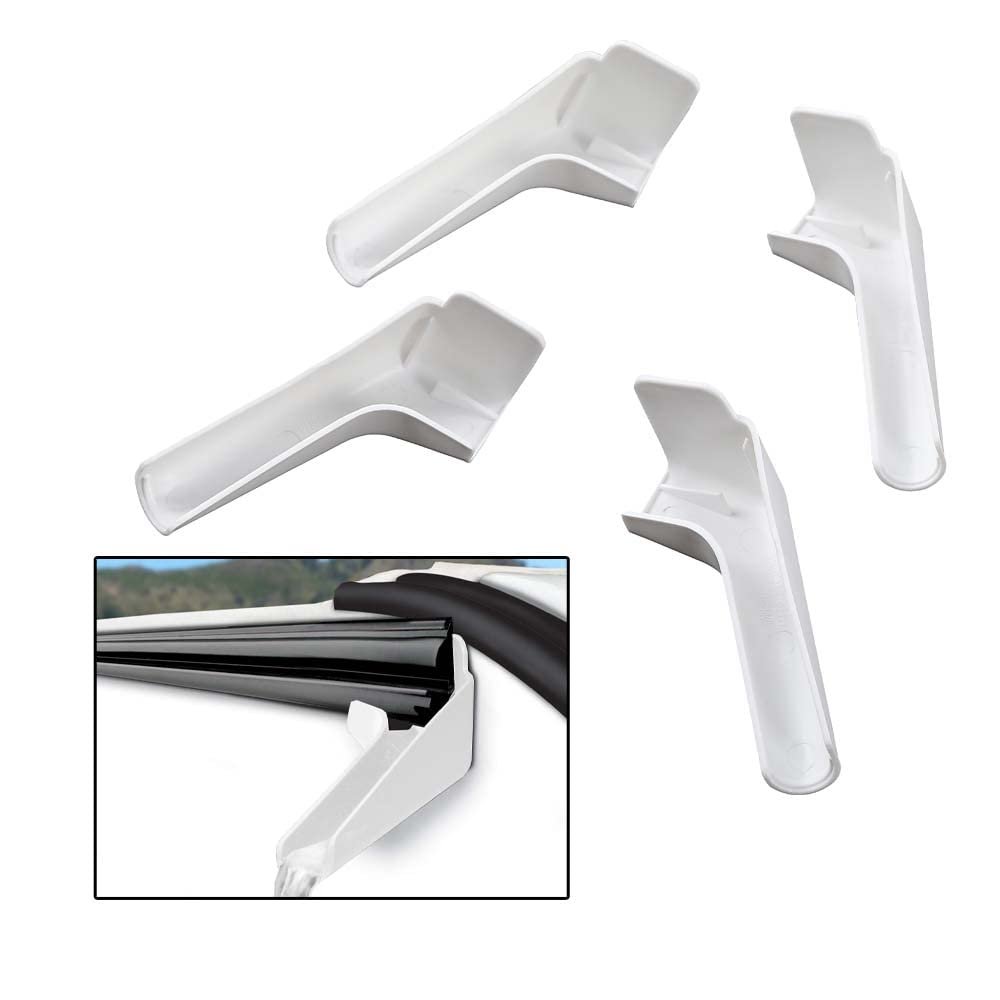 Rv Rain Gutter Spouts Long Version Left And Right 3 5 In 4 Piece Set White Spout For