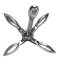 Boattector Stainless Steel Folding Grapnel Anchor 3006 6672 For Pwc Dinghies Inflatable Boats Canoes And Jon Silver