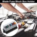 1 Set 6 Way Blade Fuse Block Box Holder W Negative Bus Atc Ato Standard Circuit 10v-32v Dc For Automotive Truck Boat Marine Rv