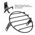 Qiilu Motorcycle Headlight Grill 7 09inch Iron Retro Round Cover Mask Black