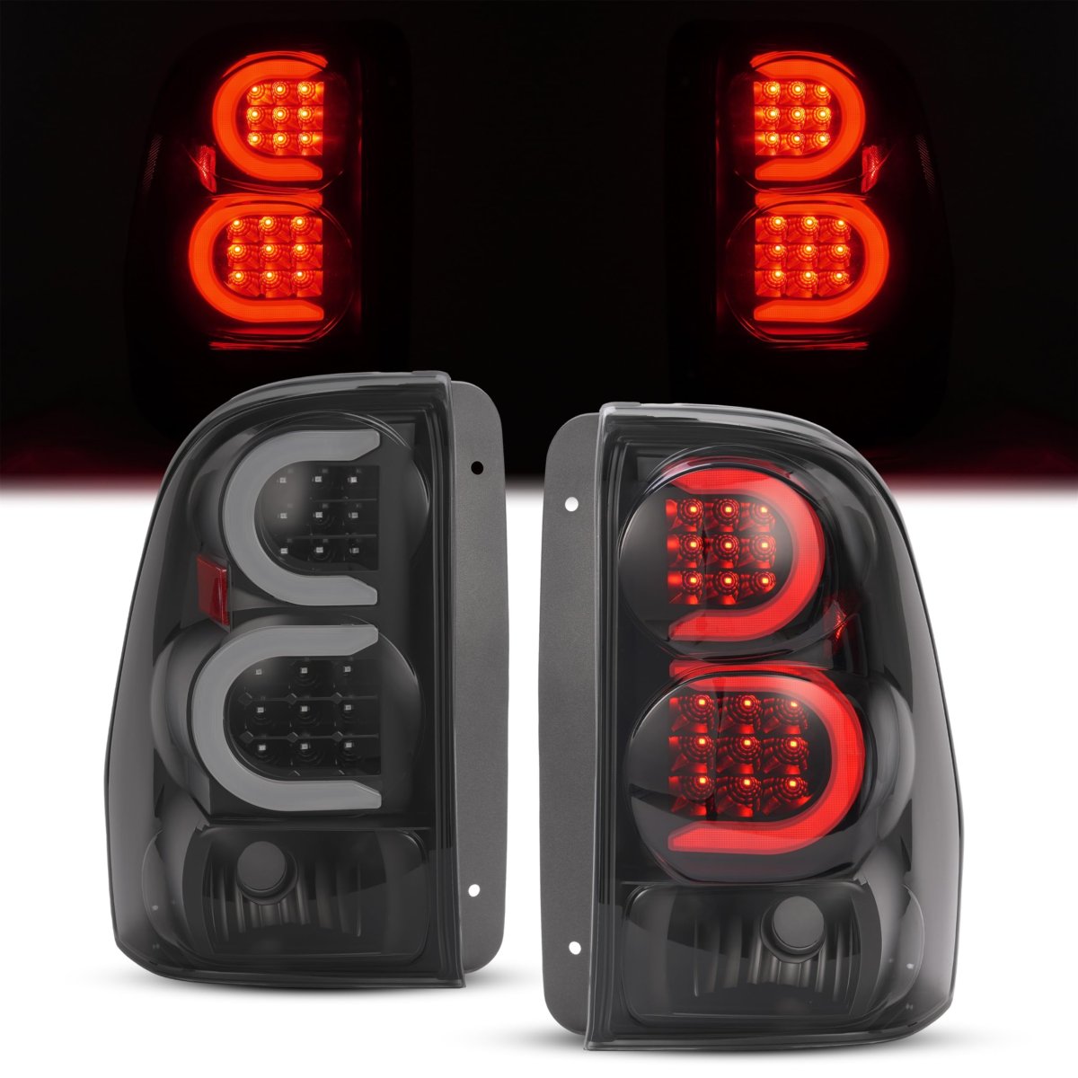 Hecasa Pair Led Tail Lights For 2002-2009 Chevy Chevrolet Trailblazer Base Ls Lt Ltz Ss Ext Ls Lt North Face North Rear Brake
