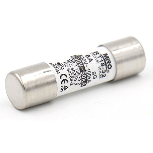 Baomain Rt18-32 Ro 15 Ac Cylindrical Fuse 10 X 38 6 Amp 500v 5pack