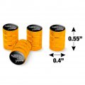 Musky Fishing Illustration Valve Stem Caps For Tire Rim Wheel Aluminum Yellow