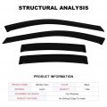 Ocpty Window Visors Fits For 2004-2008 Acura Tl Tape-on Rain Guards Side Deflectors 4 Pieces 2pcs Front Doors And Rear