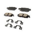 Chevy Silverado 1500 2014 15 16 17 18 2019 Disc Brake Pads Rear 4 Gold Ceramic Friction Slotted Gray Steel Backing With Pad 