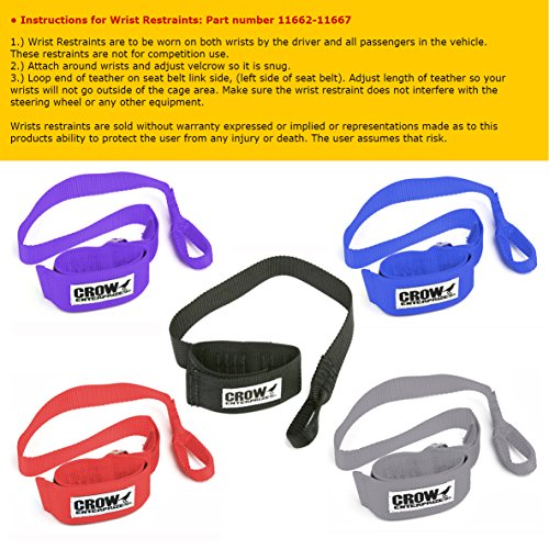 11664 Black Crow Wrist Restraints Sand Car Utv Polaris Rzr Xp900 Canam