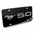 Ipick Image Ford Mustang 5 0 Gt Matt-look Laser Mark Checker Stripe Black Acrylic License Plate