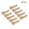 Uxcell M8x30mm Furniture Screw Hex Socket Machine Screws Zinc Plated Fasteners Bolts Full Thread Carbon Steel 20pcs