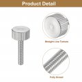 Uxcell M4x20mm Knurled Thumb Screws 5pcs 304 Stainless Steel Flat Head Fully Threaded Bolts Grip Knobs Fasteners
