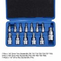 Uxcell T8 T70 Torx Bit Socket Set Cr-v Bits Sockets For Hand Use Only 13-piece