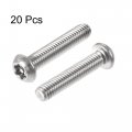 Uxcell M6x30mm Torx Security Machine Screw 20pcs Pan Head Screws Inside Column With T30 L-type Wrench 304 Stainless Steel