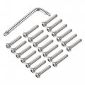 Uxcell M6x30mm Torx Security Machine Screw 20pcs Pan Head Screws Inside Column With T30 L-type Wrench 304 Stainless Steel