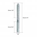 Uxcell M6 Hanger Bolts Length 2-3 4 70mm Double Headed Self-tapping Screw 6mm Wood Joint Furniture Legs 24pcs
