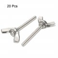 Uxcell Wingbolt Butterfly Wing Thumb Hand Screws Bolts M4x30mm 0 7mm Pitch Carbon Steel 20pcs