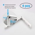 Uxcell 4pcs Angle Bracket Stainless Steel 150x110mm Corner Brace Fastener L Shaped Right Brackets Protector Shelf Support With