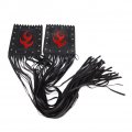 Qiilu 2pcs Universal Motorcycle Lever Covers Handlebar Tassel 15 Fringe Grip Cover Heavy Duty Black