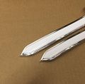 Vintage Style 7 8 White Chrome Side Body Trim Molding Formed Pointed Ends