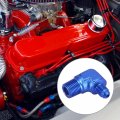 X Autohaux An4 90 Degree Male To 3 8 Npt Flare Bulkhead Fitting Adaptor Connector For Car Blue 6061 Aluminum Alloy