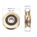Uxcell Sliding Door Roller U Groove 6 3mm Shaft Hole 28 5mm Diameter Iron Zinc Plated