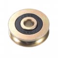 Uxcell Sliding Door Roller U Groove 6 3mm Shaft Hole 28 5mm Diameter Iron Zinc Plated