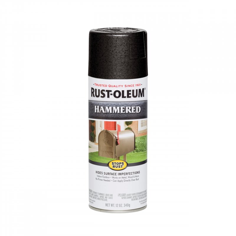 Rust-oleum Stops Rust Hammered Spray Paint 12 Oz Black Ounce Pack Of 1