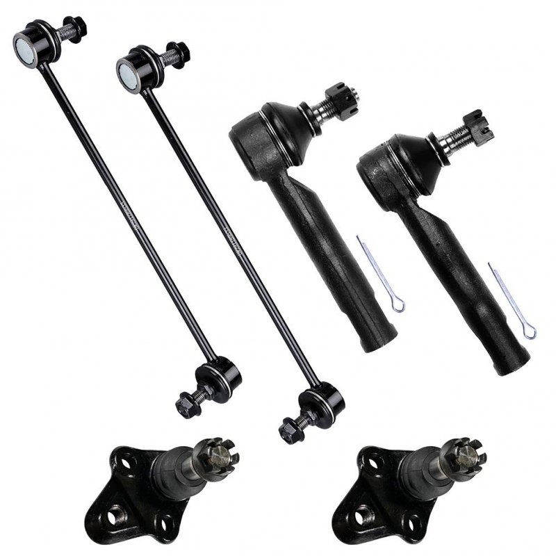 6pcs Suspension Kit 2 Front Outer Tie Rod End Lower Ball Joint Stabilizer Sway Bar Fit For 2000-2005 Toyota Celica Es3566