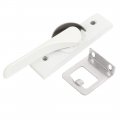 Aexit Zinc Alloy Left Hand Screw Fixed Crescent Window Sash Lock Hook White 2pcs 7d5a1ecc67a1fab655d3b95f1e17ac05