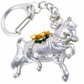 Feng Shui Tribute Horse Keychain Key Ring Amulet Silver Plated Zodiac Lucky Charm For Success And Good Fortune 5 In Handbag 