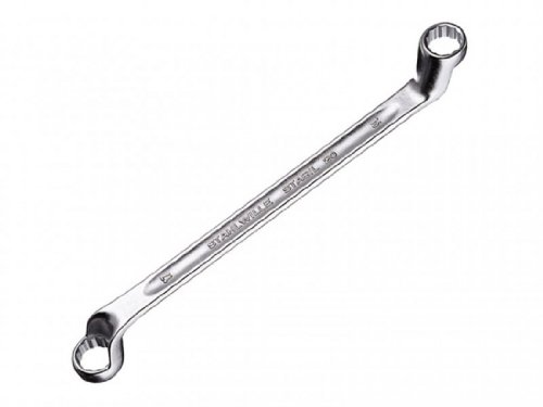 Stahlwille 41040607 Double Ended Ring Spanner Wrench With Offset Heads Chrome Alloy Steel Plated Has Anti-slip Drive Profile
