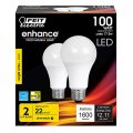 Feit Electric A19 100w Equivalent Led Light Bulbs Dimmable 3000k Bright White 1600 Lumens 22 Year Lifetime Cri90 Ul Listed 12