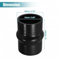 Uxcell Universal 64mm 2 52 Id Straight Hump Coupler Silicone Hose 104mm Long Intercooler Tube Piping With T Bolt Clamp Black