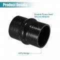 Uxcell Universal 64mm 2 52 Id Straight Hump Coupler Silicone Hose 104mm Long Intercooler Tube Piping With T Bolt Clamp Black