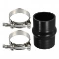 Uxcell Universal 64mm 2 52 Id Straight Hump Coupler Silicone Hose 104mm Long Intercooler Tube Piping With T Bolt Clamp Black 
