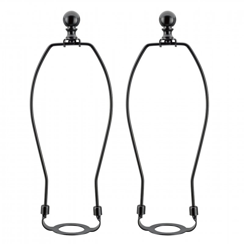 Aspen Creative 20040-32a 9 Lamp Shade Harp Holder With E26 Uno Fitter Adapter Includes Solid Steel Bumped Cylinder Finial And