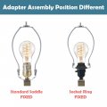 Aspen Creative 20040-32a 9 Lamp Shade Harp Holder With E26 Uno Fitter Adapter Includes Solid Steel Bumped Cylinder Finial And