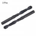 Uxcell 3pcs 13mm Dia Hss 2-flute Straight Shank Twist Drill Bit Drilling Tool Black