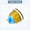 Uxcell 22 Mm Momentary Push Button Switch Aluminum Alloy Round Start Spst 1no Ac 250v Gold Tone